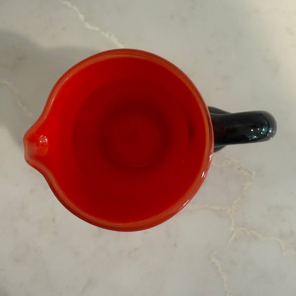 Antique Loetz Red Tango glass pitcher with black handle - Picture 3 of 4